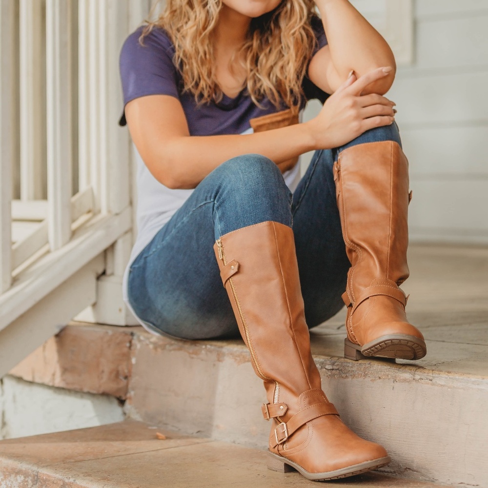 Tan Knee High Boots